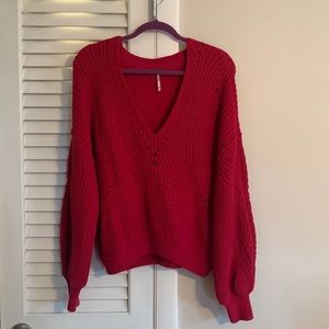 Free People Sweater, Red Size Medium